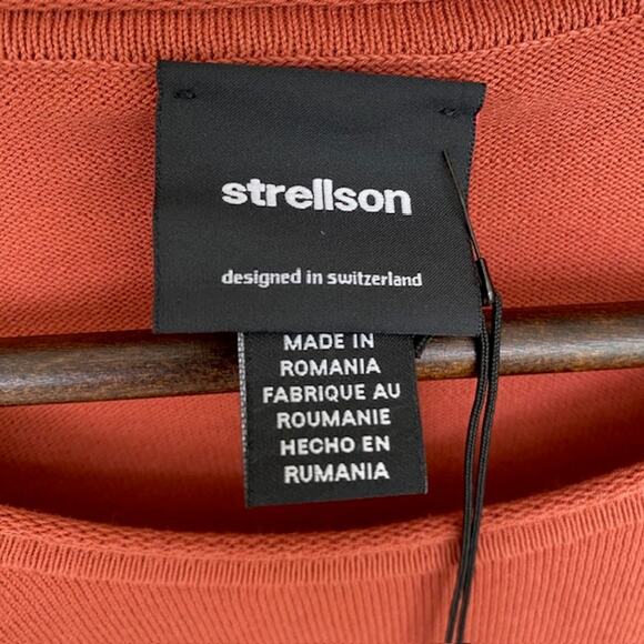 Strellson Cotton Apricot Crewneck Raw Hem Pullover - XL - Picture 5 of 6